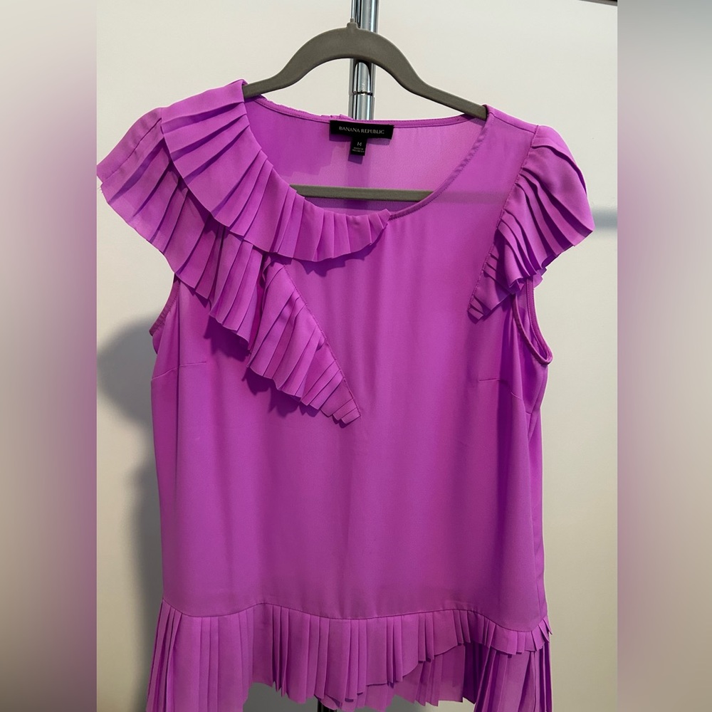 Banana Republic Purple Pleated Women's Top
